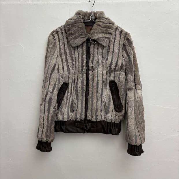 빈티지 가죽 퍼 자켓
