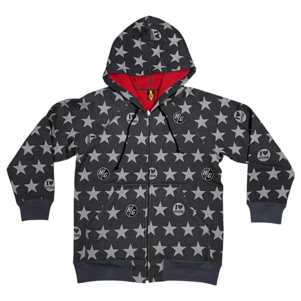 히스테릭 글래머 아카이브 무수한 별과 아이코닉 로고 후드 집업 자켓