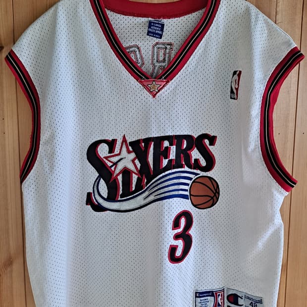 [정품/48] 90s 챔피온 NBA 필라델피아 앨런 아이버슨 어센틱 저지