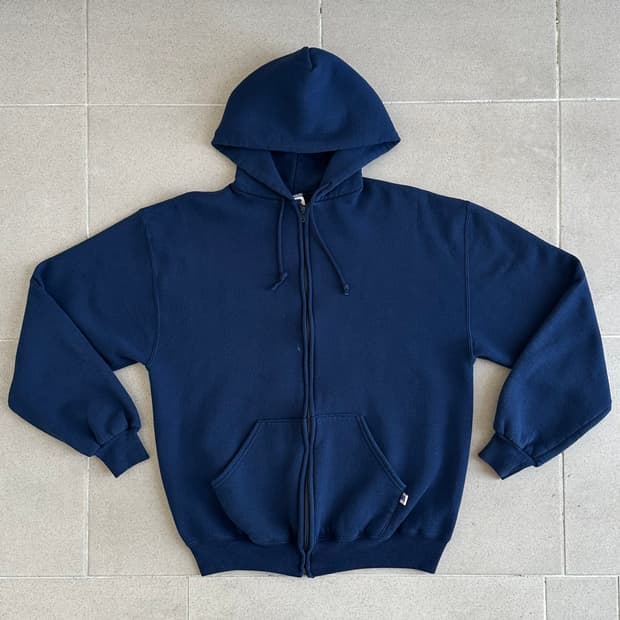 90s 빈티지 러셀 후드집업 네이비 L USA