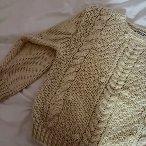 Japanese pom pom knit butter yellow