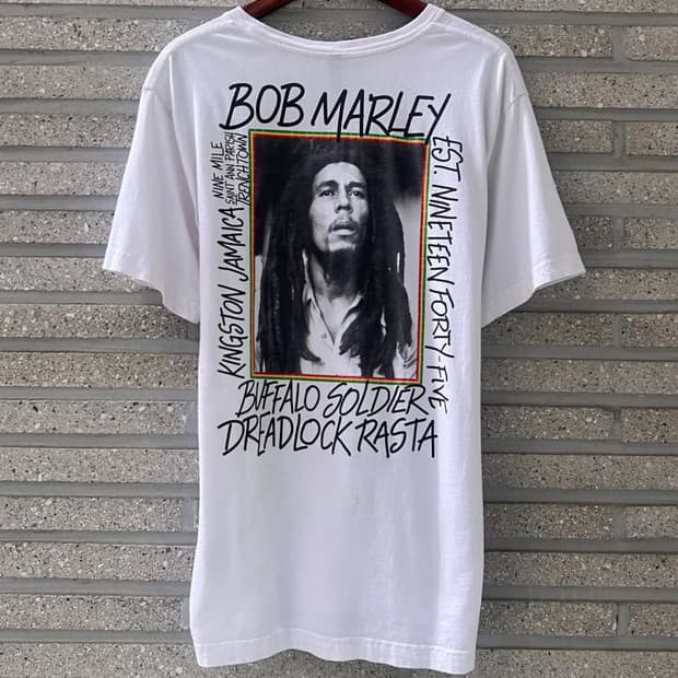 [L]BOB MARLEY 밥 말리 프린팅 화이트 티셔츠