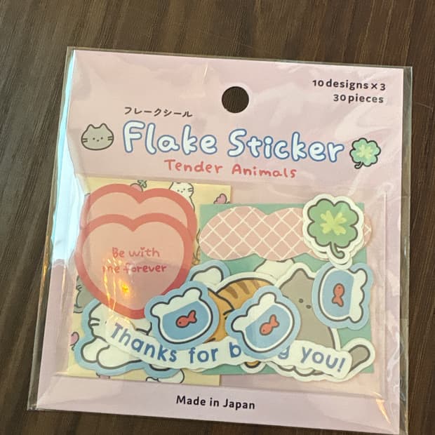 플레이크 스티커(고양이