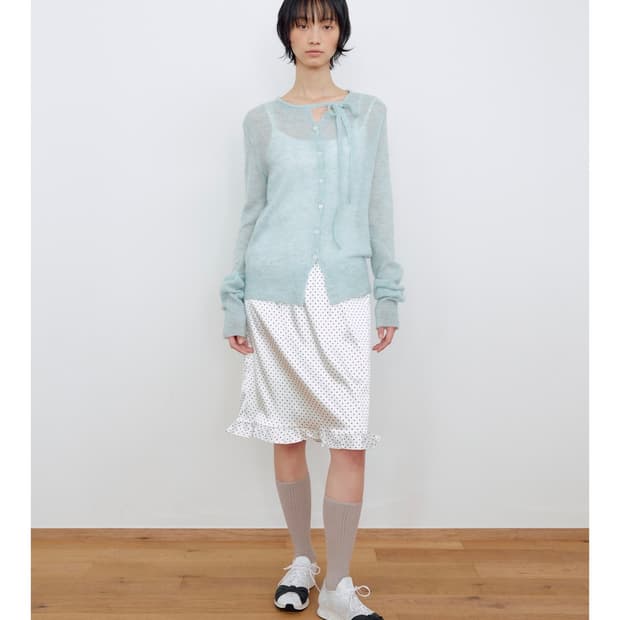 마조네 프릴레이어드 미디 스커트 