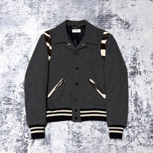 생로랑 14fw 지브라 테디 바시티 자켓 46