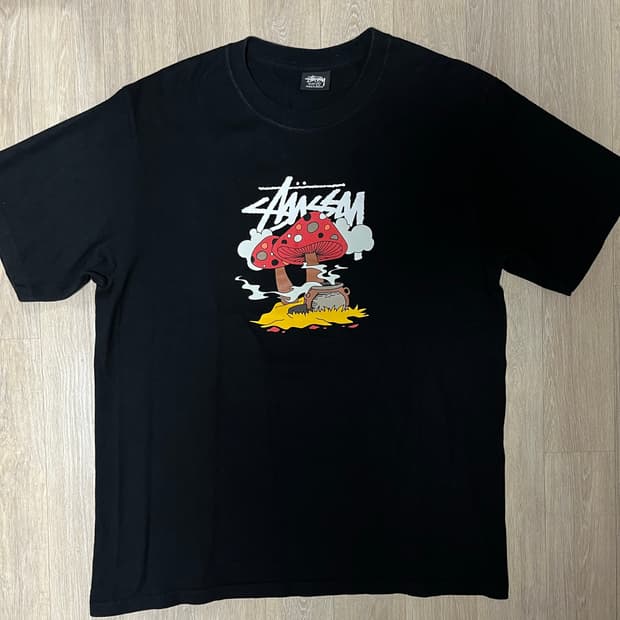 stussy 스투시 썸띵쿠키 머쉬룸 그래피티 반팔 M