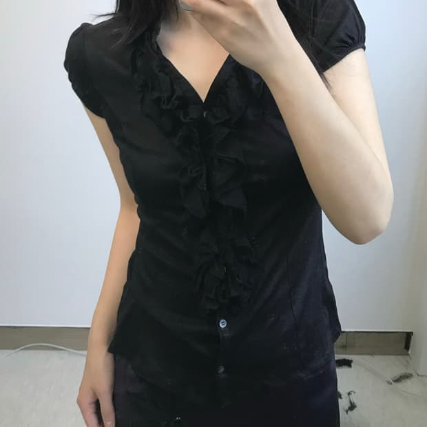 빈티지 프릴 블라우스