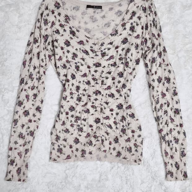 일본 빈티지 일브 플로럴 가디건 모리걸
