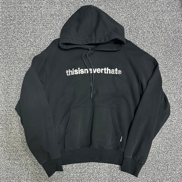 (L) 디스이즈네버댓 블랙 스트릿 후드티
