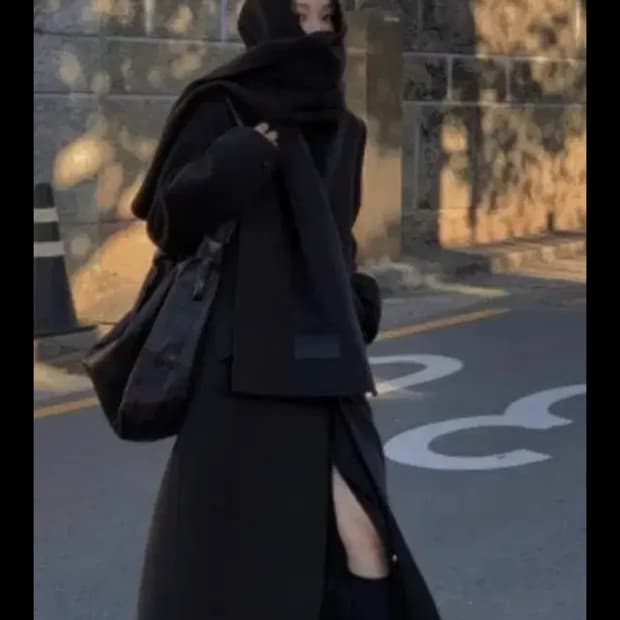 트리밍버드 캐시미어 머플러 블랙