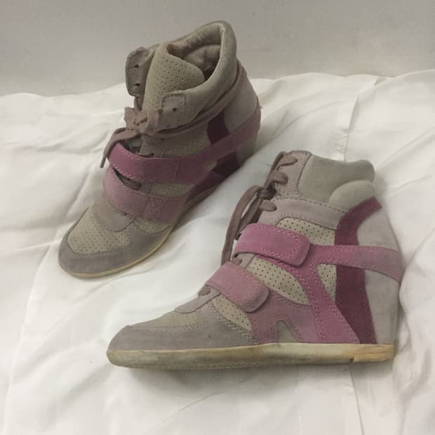 Ash 아쉬 스웨이드 하이탑 웨지 스니커즈