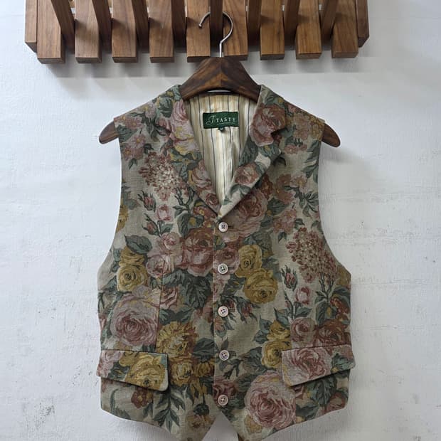 일본빈티지 J TASTE 꽃무늬 조끼