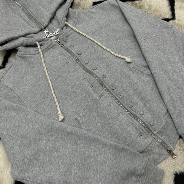 [M]파르티멘토 76아플리케 듀얼 후드집업/그레이