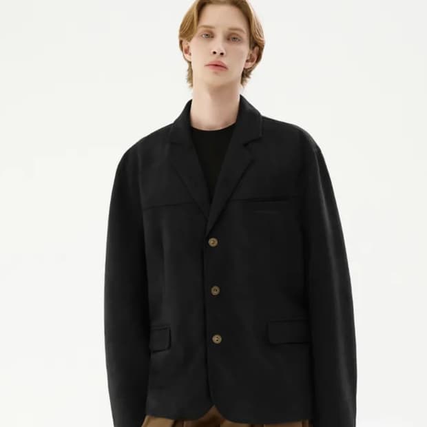 트릴리온 스웨이드 엘보우 패치3버튼 블레이저 새상품 XL 택O