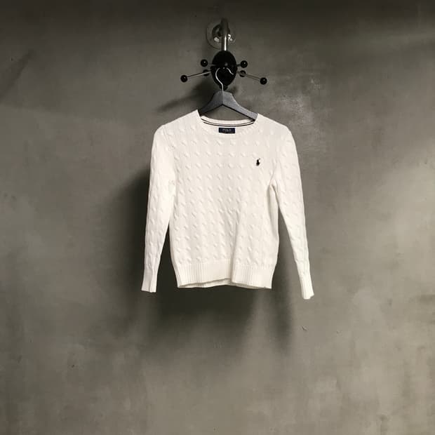 폴로 랄프로렌 케이블 니트 화이트 M(W)