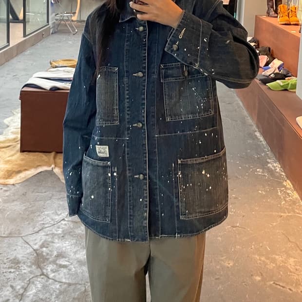 빈티지 리페인팅 데님 자켓 H415