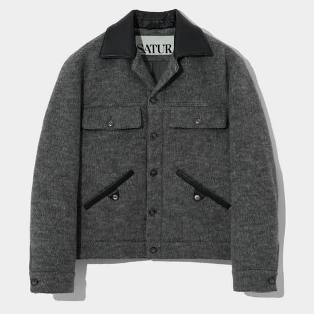 세터 헤어리 울 블렌드 트러커 자켓 차콜 L
