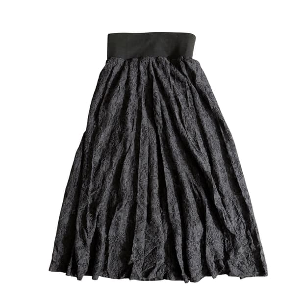 Pumpkin port flower lace skirt