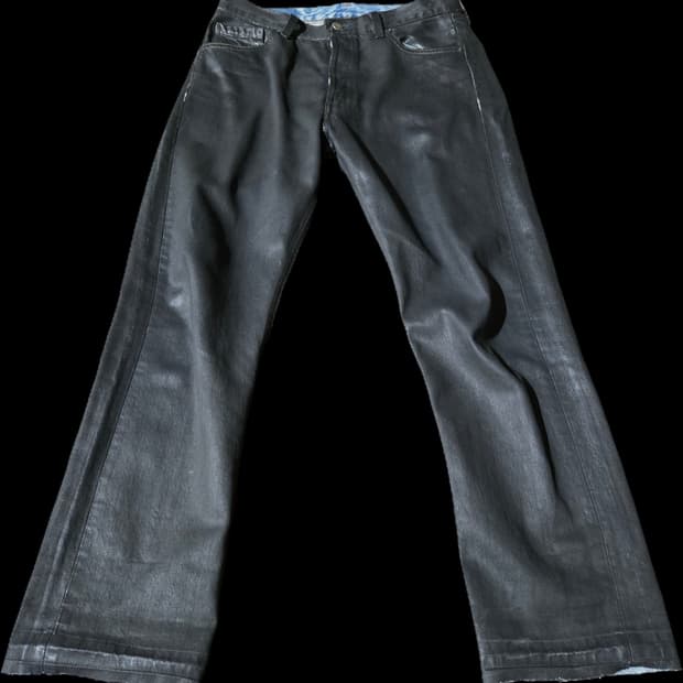 Martin margiela artisanal painted denim