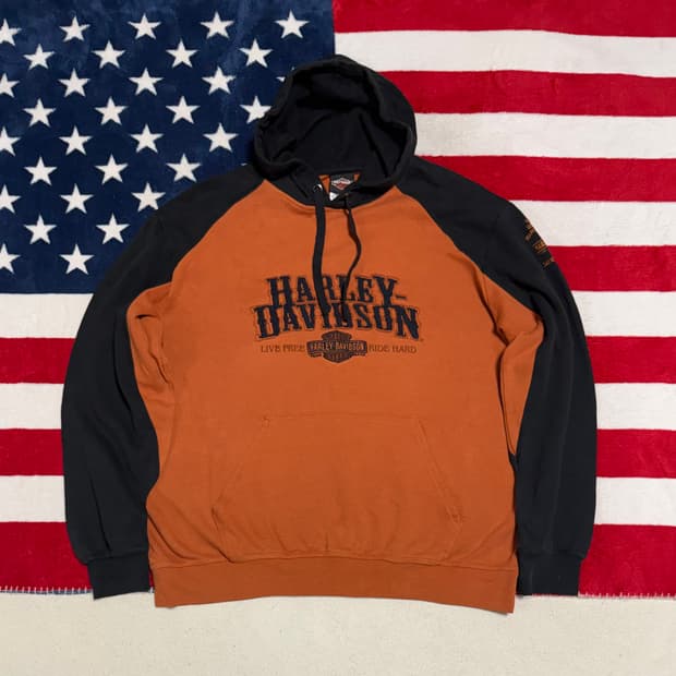 할리데이비슨 배색후드티 Harley-Davidson hoodie 빈티지