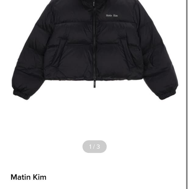 마뗑킴 하이넥 클래식 크롭 퍼퍼 다운 점퍼 블랙 패딩