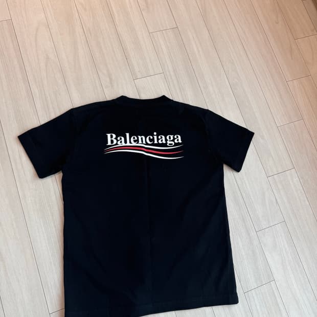 [백화점판] 발렌시아가 웨이브 로고 반팔 M