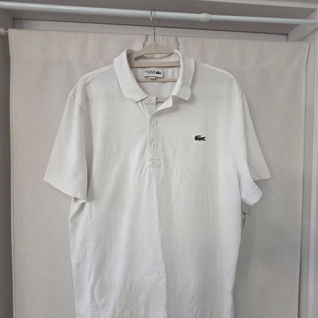 L)라코스테 스포츠 반팔 폴로티 화이트