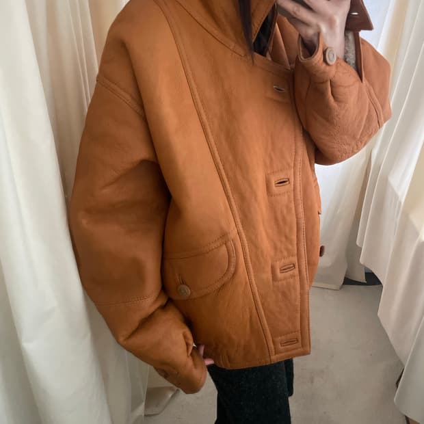 vintage European shearling leather jk