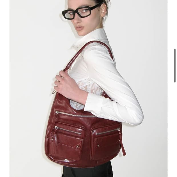 썬번프로젝트 더블 포켓 백 버건디