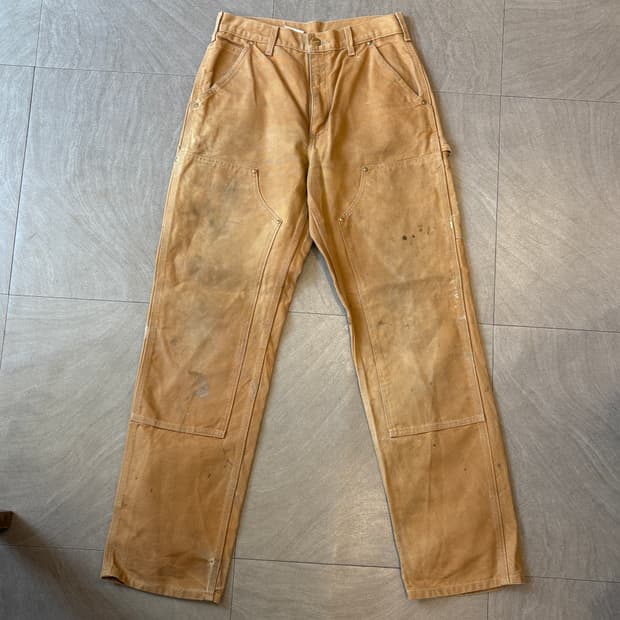 칼하트 정품 미국 생산 브라운 더블니 팬츠