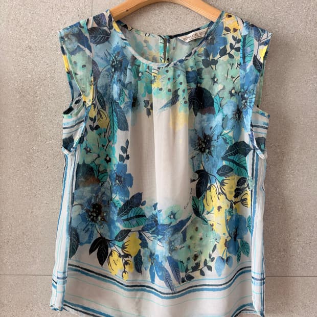 캐서린로스 플라워 프린트 블라우스 치마 셋업