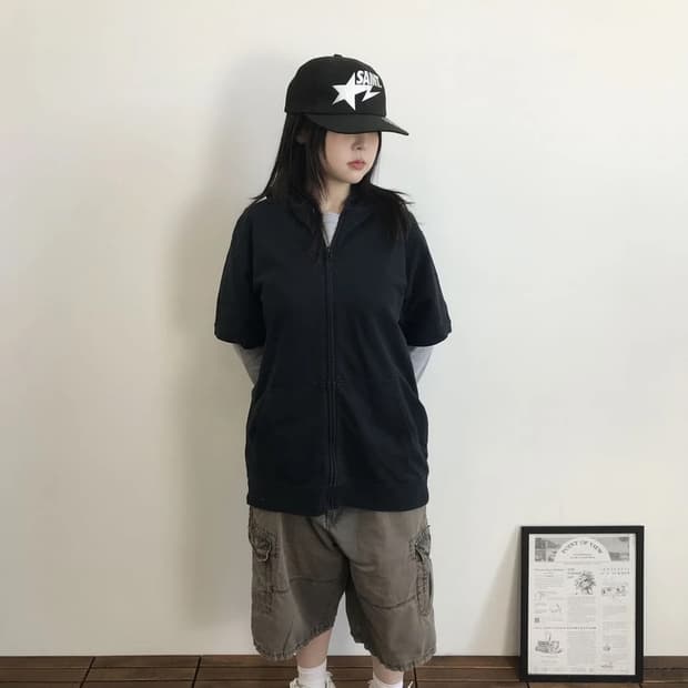 OBLD Short Sleeve Zip Up Hoodie