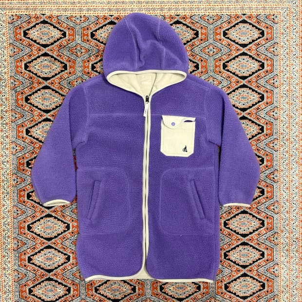 빈폴 퍼플 롱 플리스 후드집업 여성S / 140