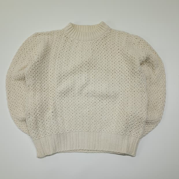 CL357 XL 엘엘빈 90s 허니콤 모크넥 아이보리 니트 스웨터