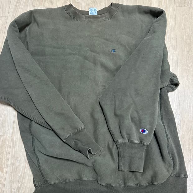 90s 챔피온 리버스위브 맨투맨 카키 2xl