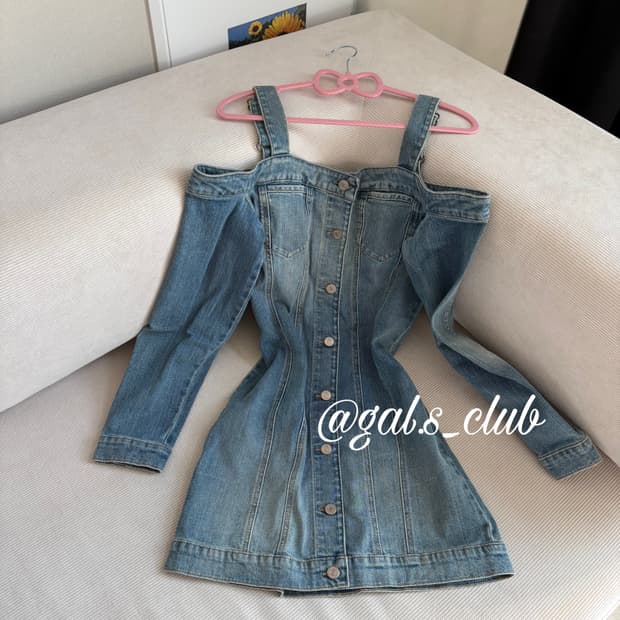 Guess off-shoulder denim op 게스 데님 원피스  