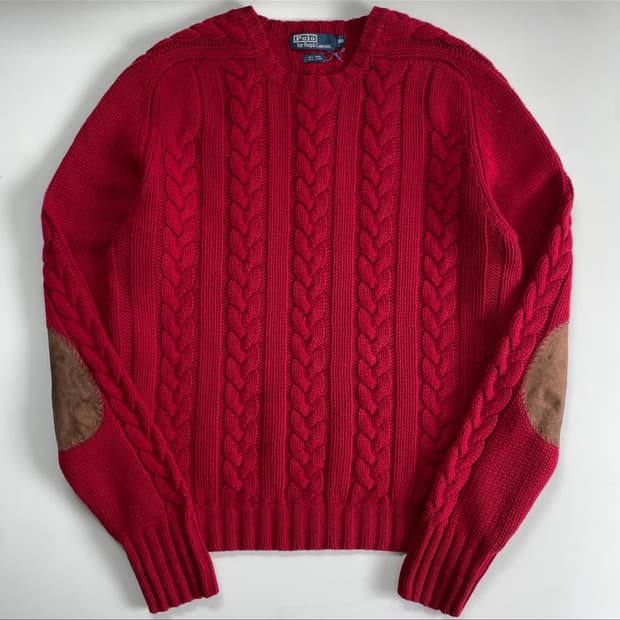 Polo 폴로 랄프로렌 피셔맨 리넨코튼 엘보 스웨이드 니트