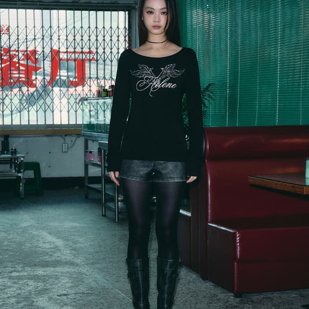 헬레네파리스 엔젤 레터링 큐빅 롱 슬리브