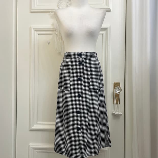 black gingham check button point banding