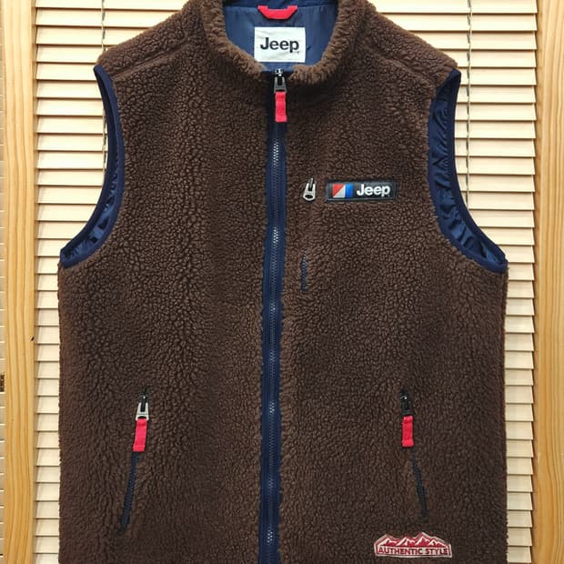 Jeep 지프 플리스 뽀글이 조끼 브라운