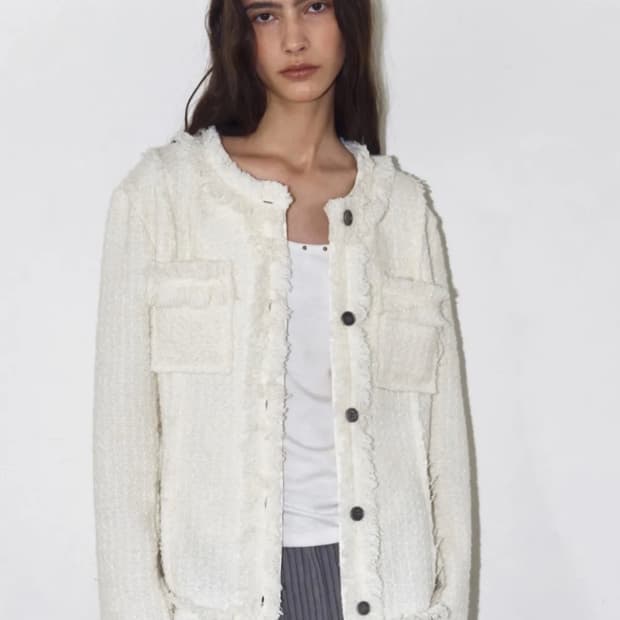 폴리수엠 알파카 니트 집업 자켓 핑크