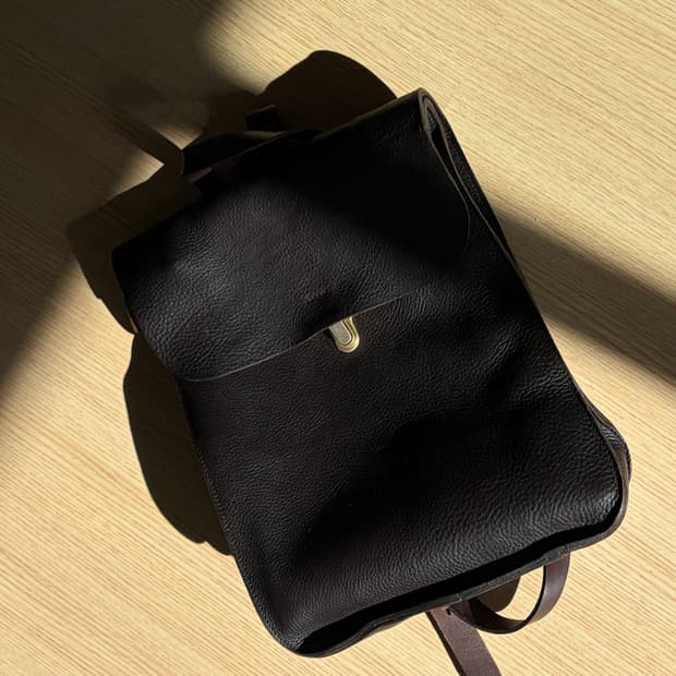 블루 드 쇼프 가죽 백팩 다크브라운