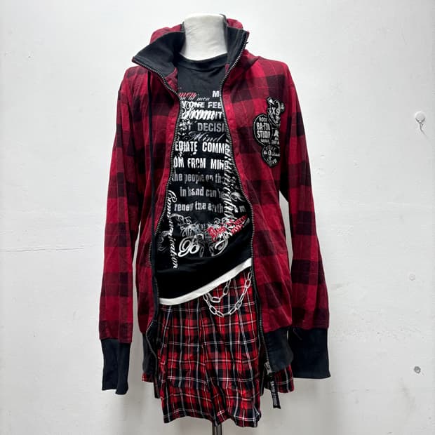 [BA-TSU]Skull Patch Bono Hoodie Zip Up