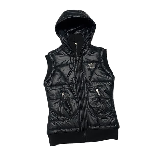adidas black puffer vest 