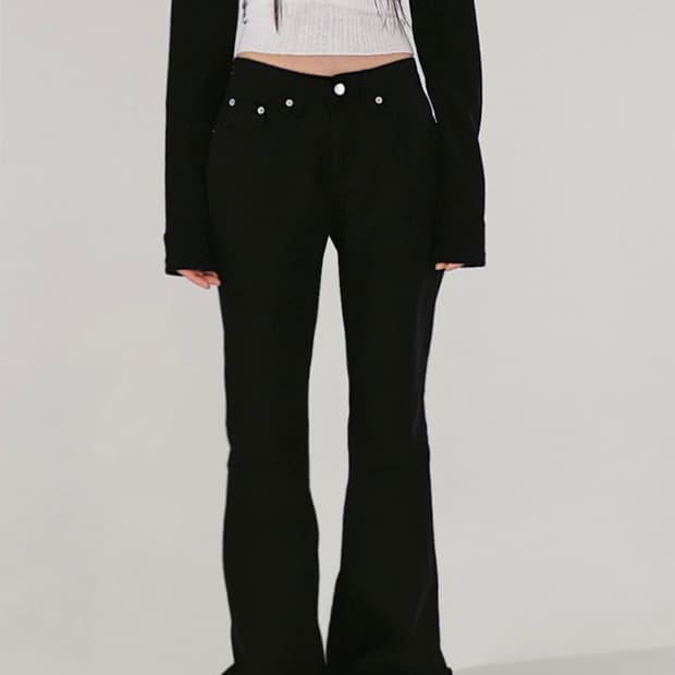 OOT OOTJ 블랙 부츠컷 팬츠[L]