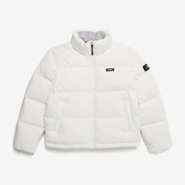 네셔널지오그래픽 레이만 숏기장 덕다운 점퍼 패딩 화이트 WHITE 95 