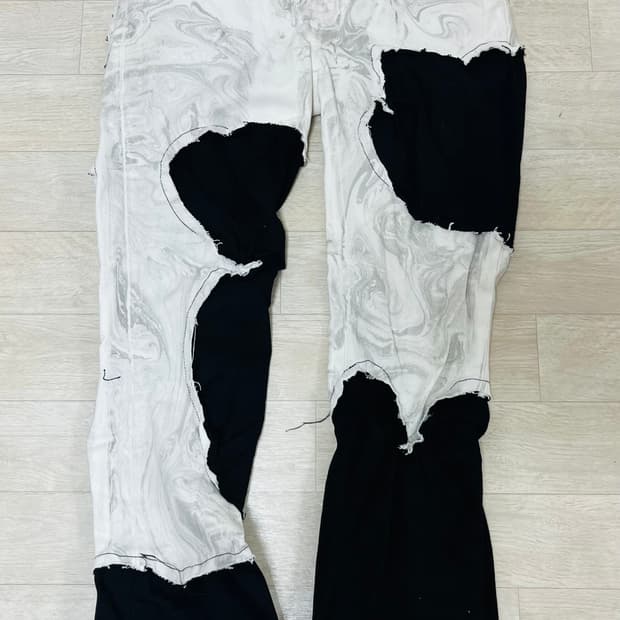 레저렉션13 마블링 팬츠