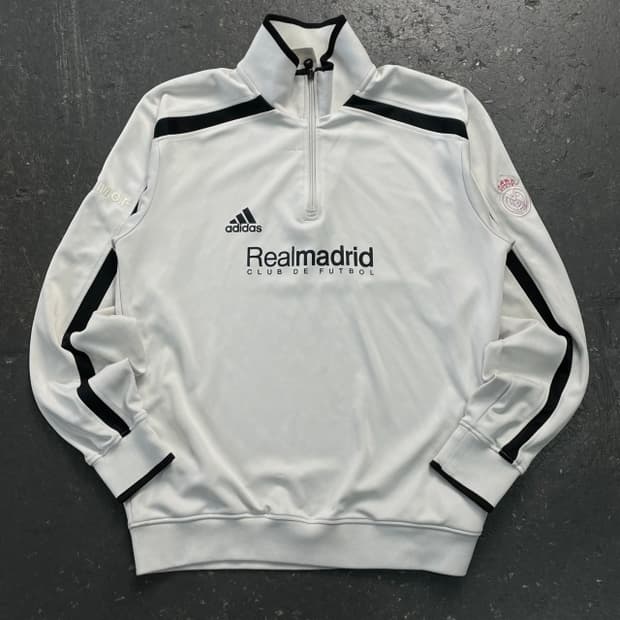 95 아디다스 레알마드리드 반집업 트레이닝 탑 