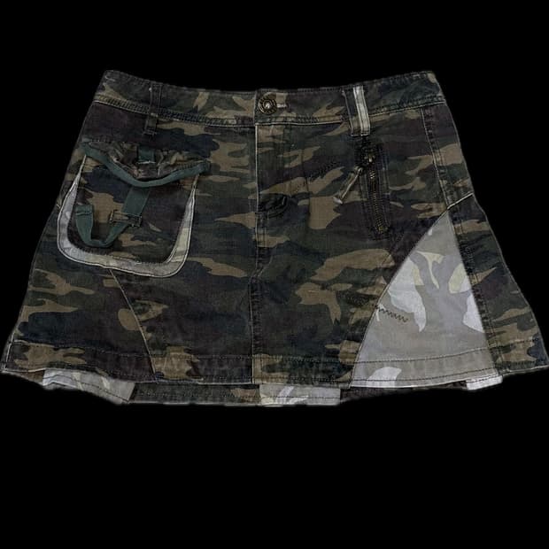 밀리터리 카모 스커트