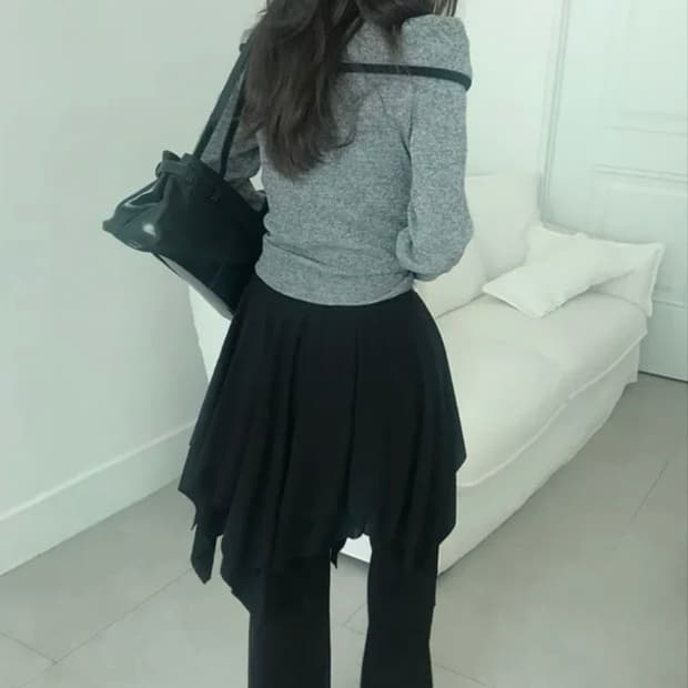 에이블리 유색 언발 레이어드 스커트